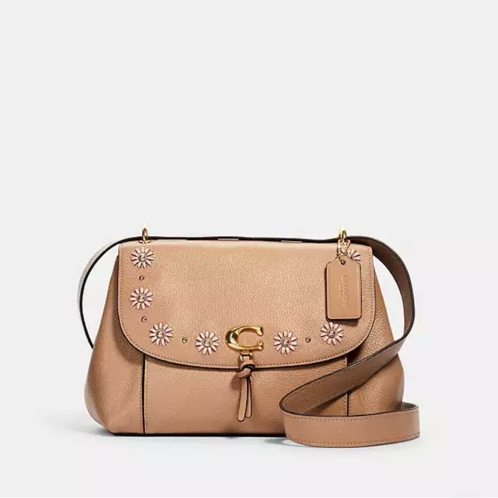 Coach Remi Shoulder Bag With Whipstitch Daisy Applique. Sold out.
